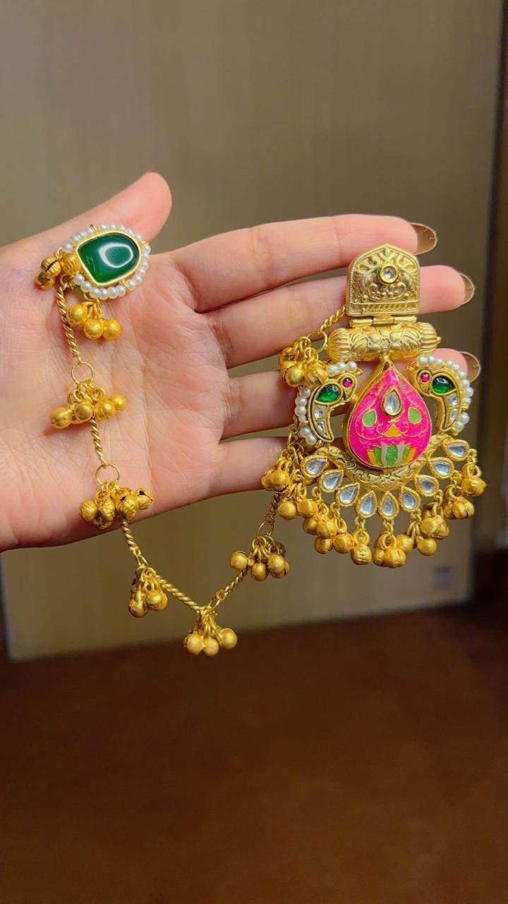 Gulraaz Earrings with Detachable Kaan Chain