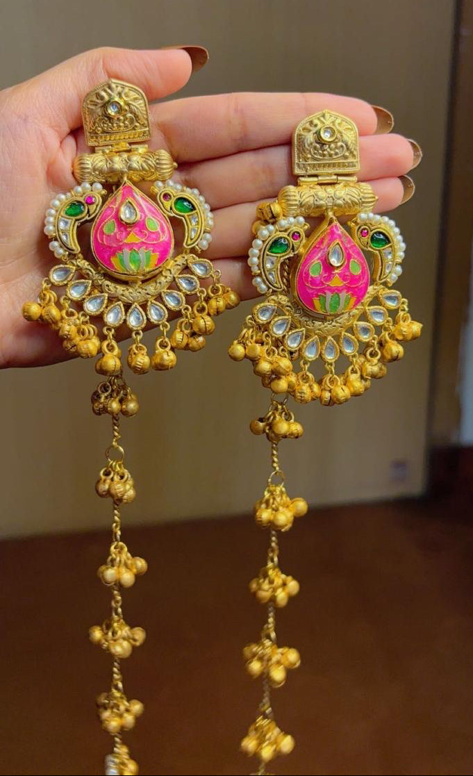 Gulraaz Earrings with Detachable Kaan Chain