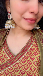 Noorani Apala Jhumkas( Ruby)