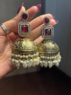Noorani Apala Jhumkas( Ruby)