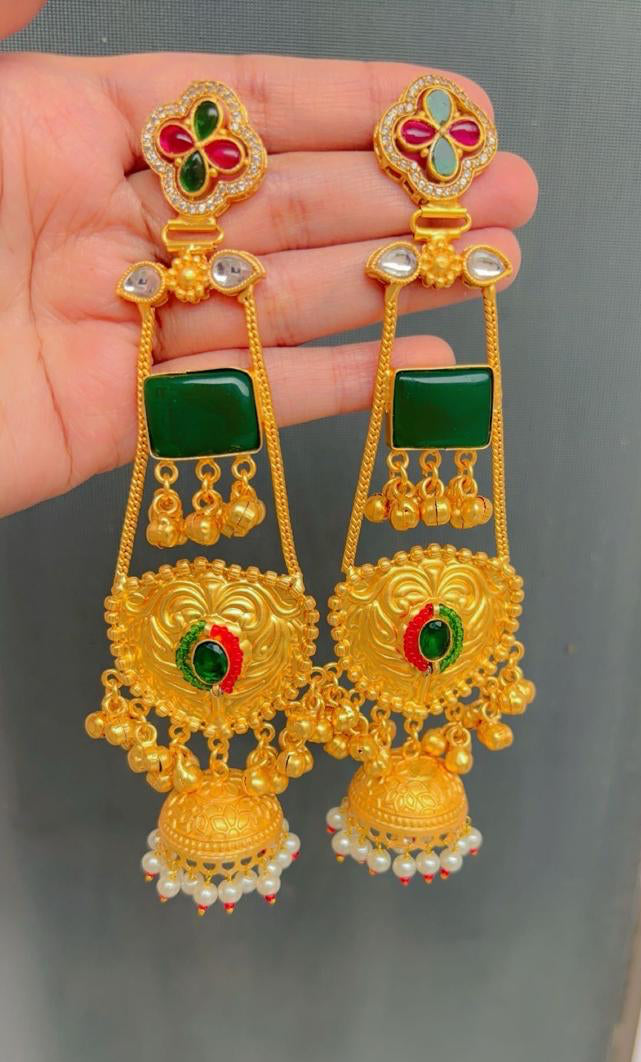 The Gul- bahar earrings ( Green edition)