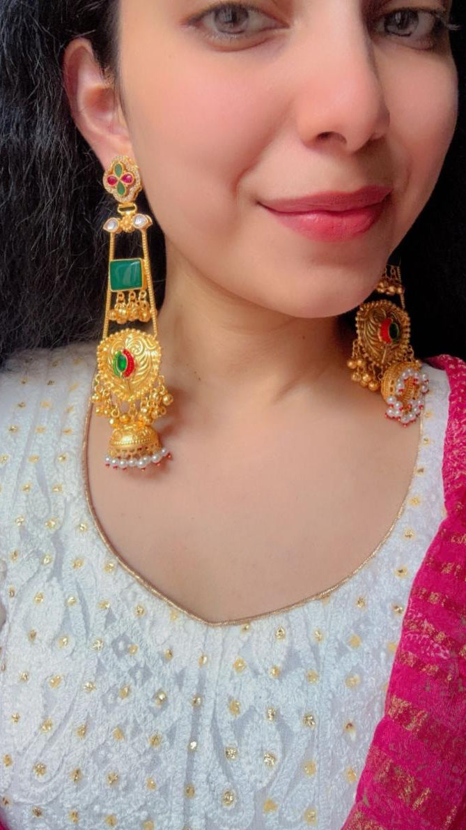 The Gul- bahar earrings ( Green edition)