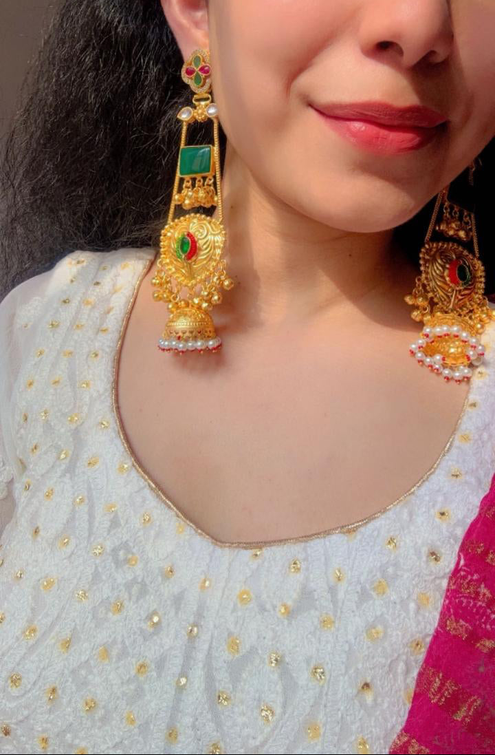 The Gul- bahar earrings ( Green edition)