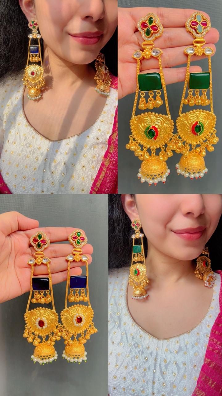 The Gul- bahar earrings ( Green edition)